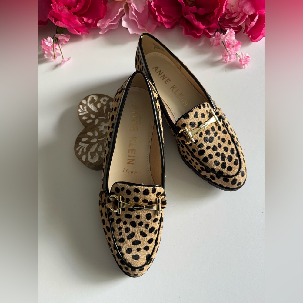 Anne Klein Leopard Print Loafers